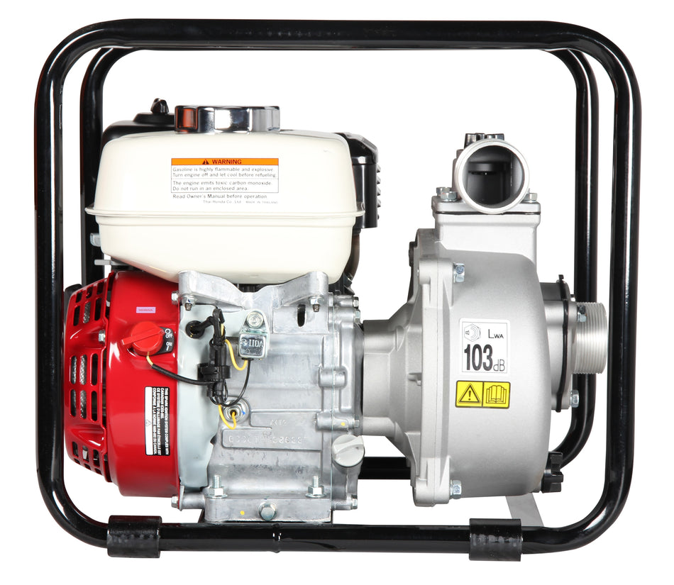 Honda Powered 2 inch BSP(M) water pump with layflat hose and camlock fittings kit 520 lpm 32 m head