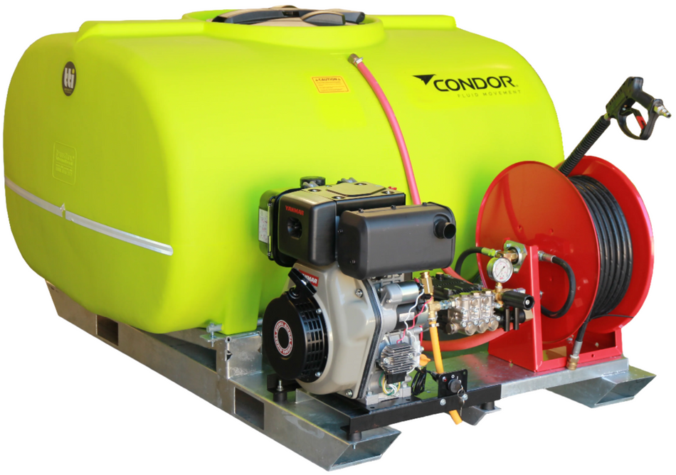 Ketta JYD Series skid water blaster Yanmar Diesel L100 10 hp electric start 200 bar (3000 psi) 18 lpm