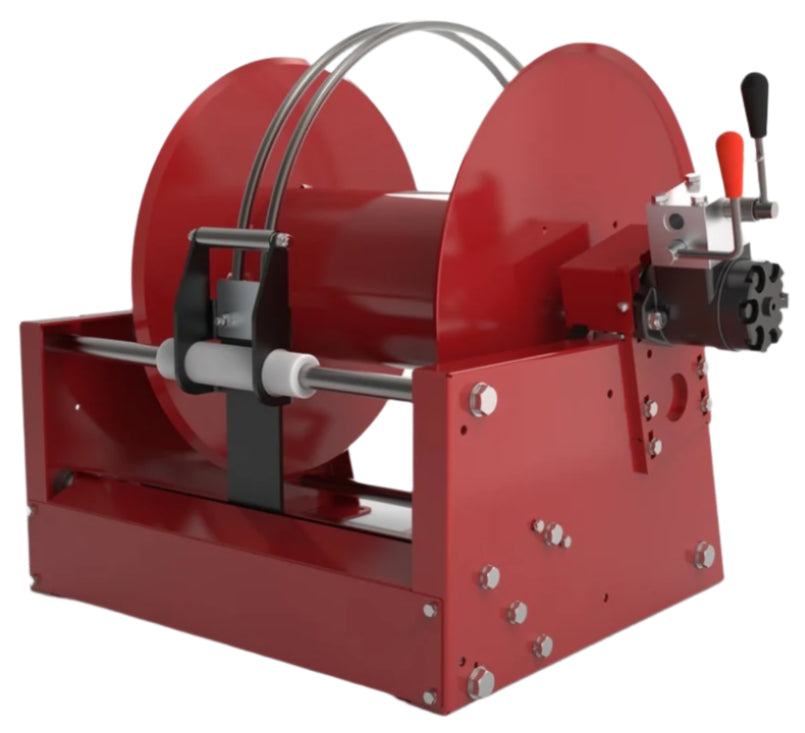 Sauro Rossi Golia hydraulic driven hose reel with hose layering system for up to 100 m x 25 mm (1 inch) hose 250 bar (3626 psi)