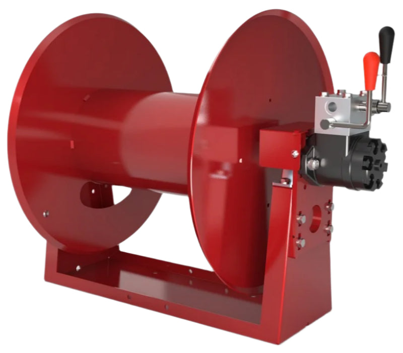 Sauro Rossi Magnum hydraulic driven hose reel for 20 to 38 mm (3/4 inch to 1-1/2 inch) ID hose up to 200 bar (2900 psi)