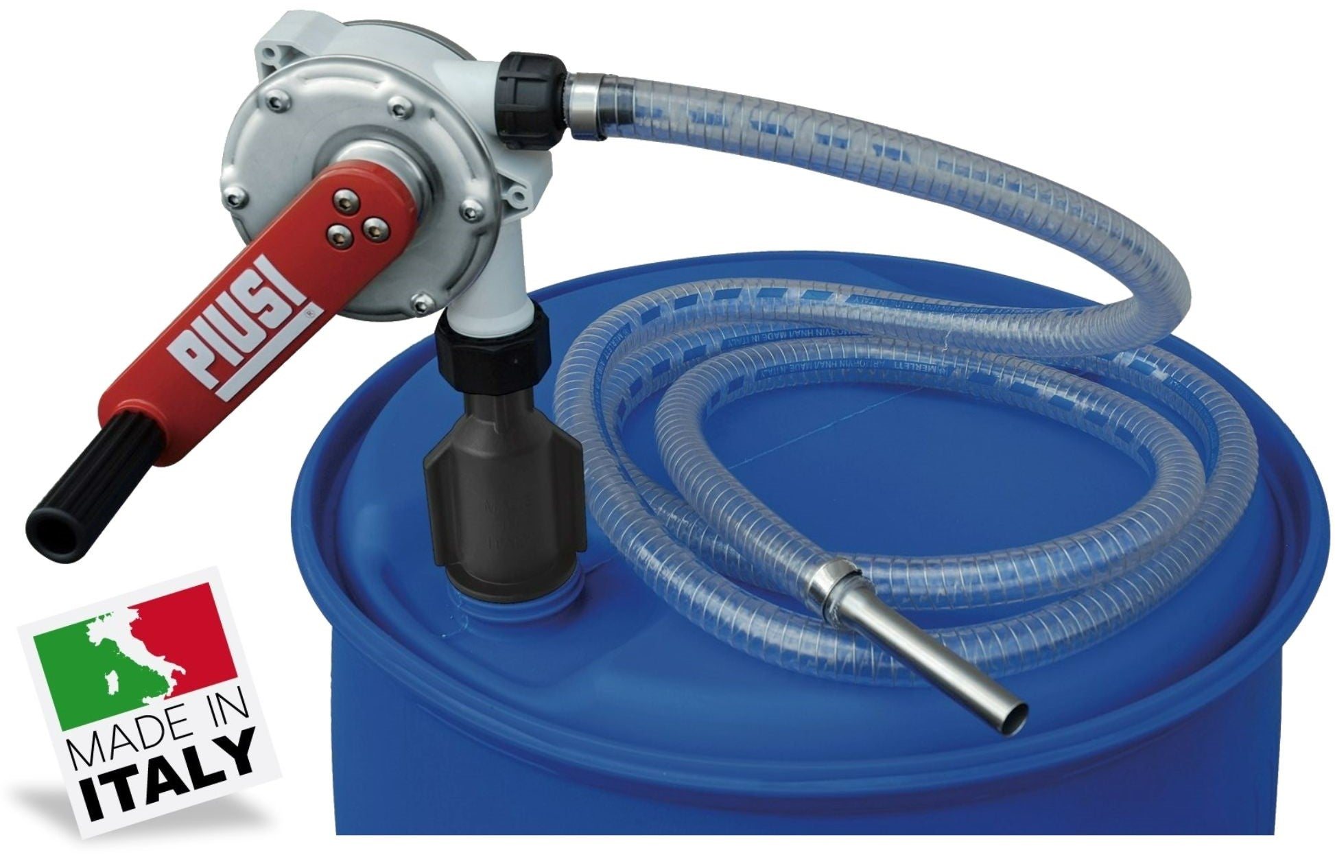 Piusi F00332A5A rotary AdBlue hand pump with hose and dispensing nozzl