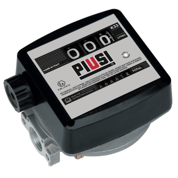 Piusi K33 Atex flow meter version A 1 inch BSP(F) for petrol, kerosene and diesel 20 to 120 lpm (3 digit)