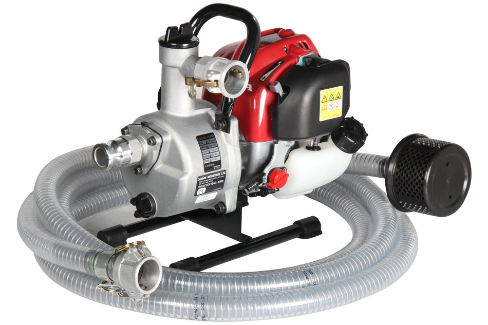 Honda Powered SCR-254HX 1 inch BSP(M) mini water pump and 5 m suction hose kit Honda GX25 130 lpm 36 m head