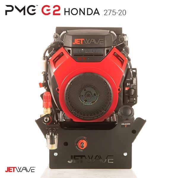 JetWave PMG series skid water blaster with V-Twin Honda GX series industrial engine and 25 litre fuel tank