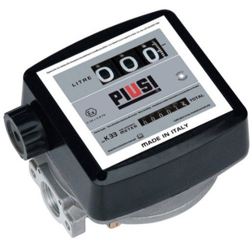 Piusi K33 flow meter 1 inch BSP(F) for diesel and oil 20 to 120 lpm 10 bar (145 psi)