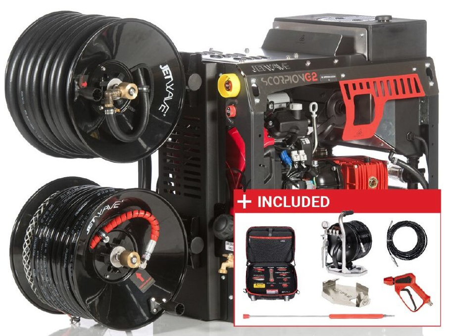 JetWave Scorpion G2FI drain jetting machine Honda iGX industrial engine - includes Plumbers Pack
