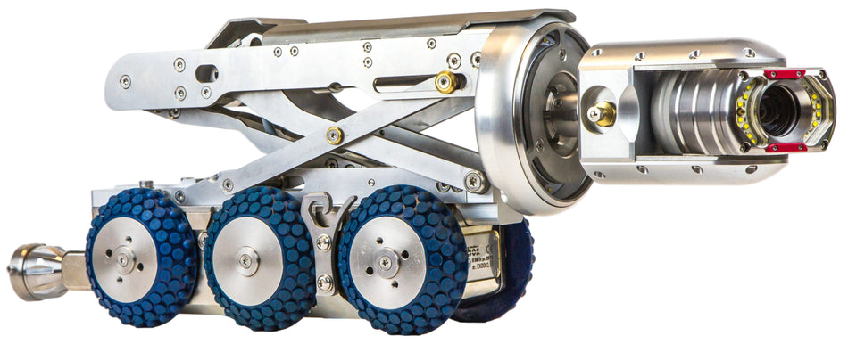 iBos CamBoss 150 crawler camera system with Boss150 6x6 IV drive crawler and KZ95CB camera head for pipes DN 150-1000 mm range, 500 m max length