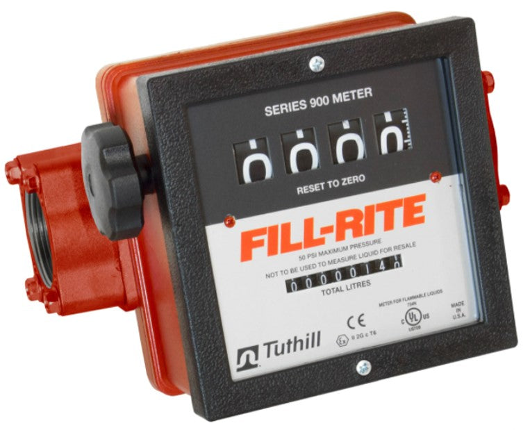Fill Rite 901 flow meter 1-1/2 inch BSP(F) for petrol diesel and oil 23 to 151 lpm 3.4 bar (50 psi)
