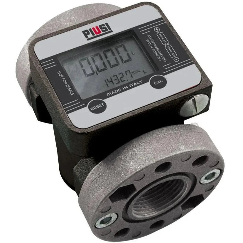 Piusi K600/3 digital flow meter 1 inch BSP(F) for oil and diesel 10 to 100 lpm 30 bar (426 psi)