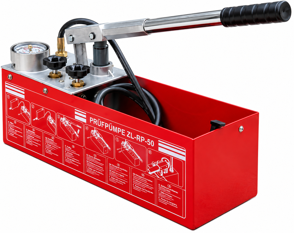 Prufpumpe RP50 hydrostatic hand operated test pump with 12 litre tank 0 to 50 bar (0 to 725 psi)