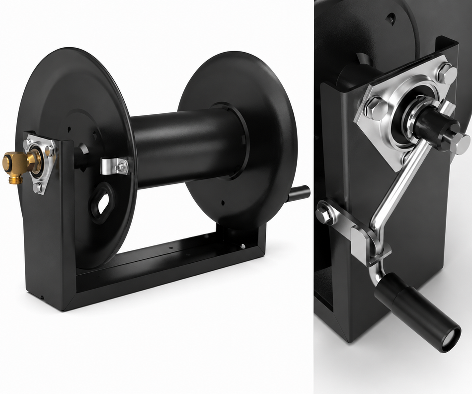 Ketta Magnum series hose reel  for 10 to 13 mm (3/8 to 1/2 inch) ID hose 250 bar (3600 psi)