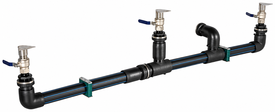 Ketta KJR-B water truck spray bar kit with 3 x GT40 Deflector nozzles 2.2 m boom width
