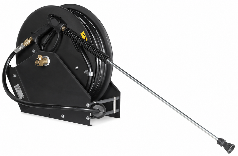 Ketta Auto A series retractable water blaster hose reel assembled with gun and 10 mm (3/8 inch) ID water blaster hose