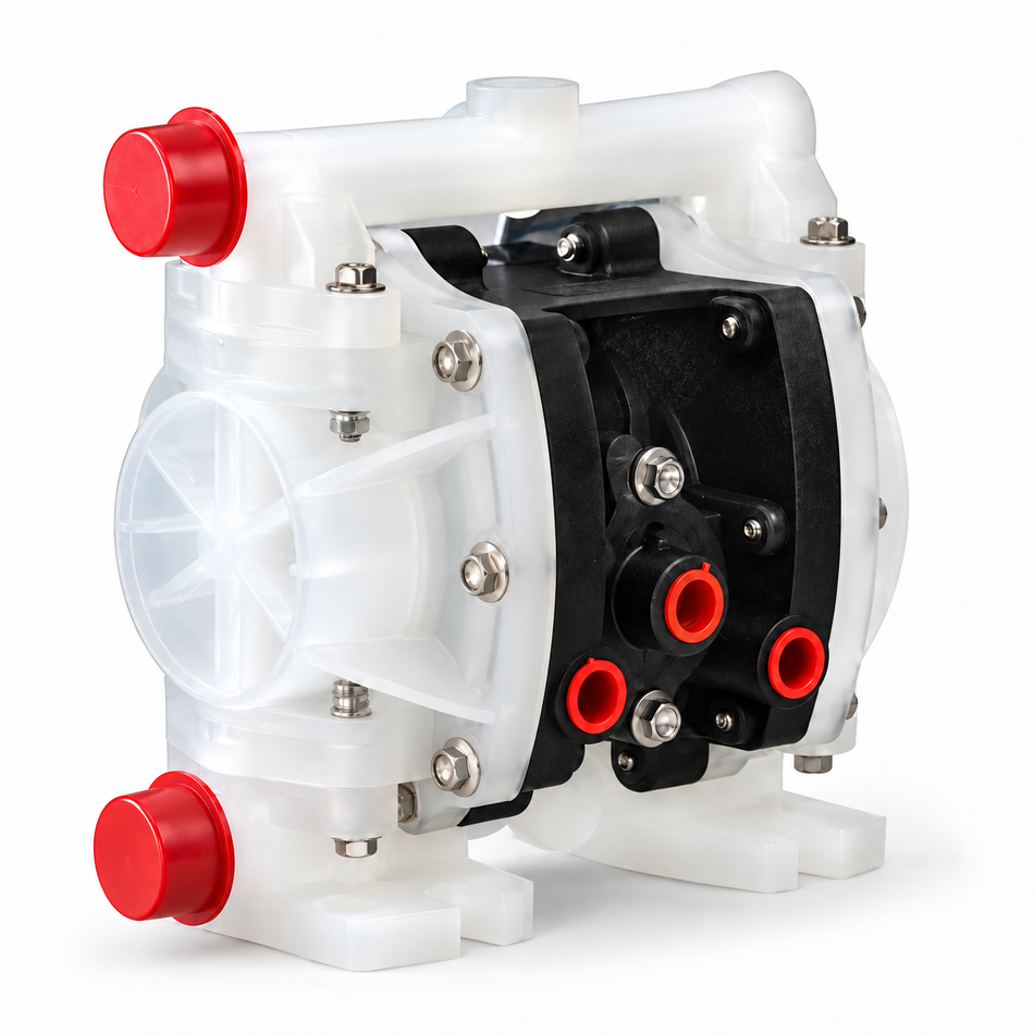 Ketta GD01 6 mm 1/4 inch BSP poly air operated diaphragm pump 20 lpm 8.6 bar (125 psi) - all options