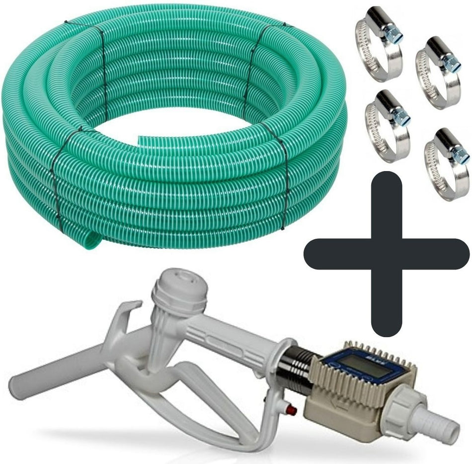FoxHose 4315FM 25 mm (1 inch) calf milk hose kit with Arag dispensing nozzle and CR120 flow meter