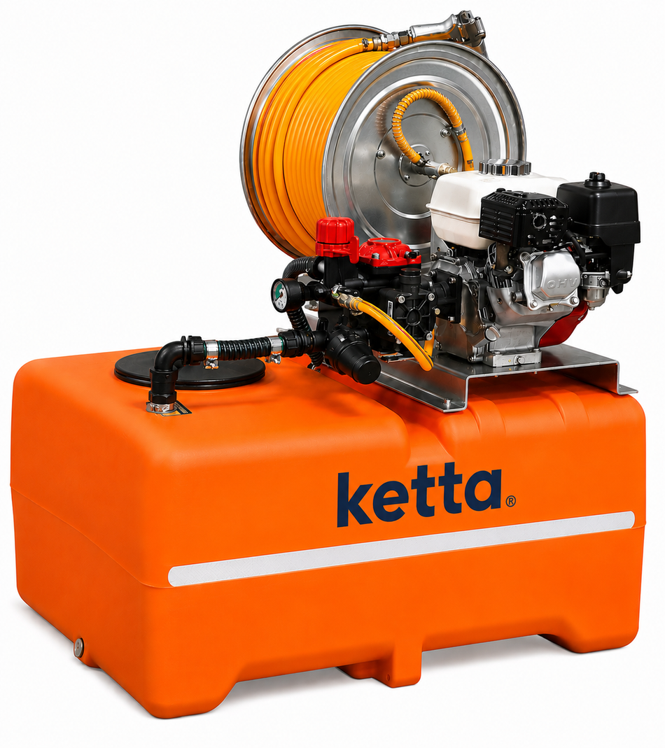 Ketta SpotPro 220 litre skid sprayer with hose reel Honda GX series engine and Annovi Reverberi diaphragm pump - all options