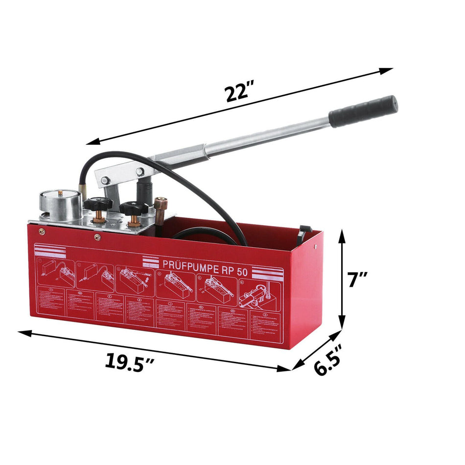 Prufpumpe RP50 hydrostatic hand operated test pump with 12 litre tank 0 to 50 bar (0 to 725 psi)