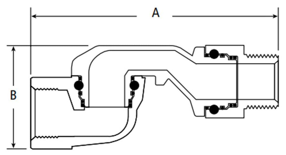 OPW 241TPS-1000 multi-plane swivel 1 inch female x 1 inch male NPT