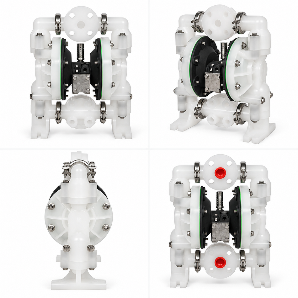 Ketta GA1F 25 mm (1 inch) ANSI flange poly air operated diaphragm pump 178 lpm 8.3 bar (120 psi) - all options