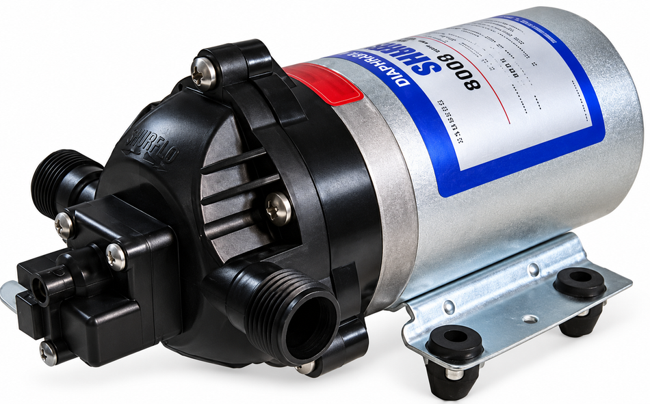 Shurflo 12v diaphragm pump 8000-547-189 M1/2 inch ports (popular for ATV sprayers) 6.8 lpm 7.4 bar (107 psi)