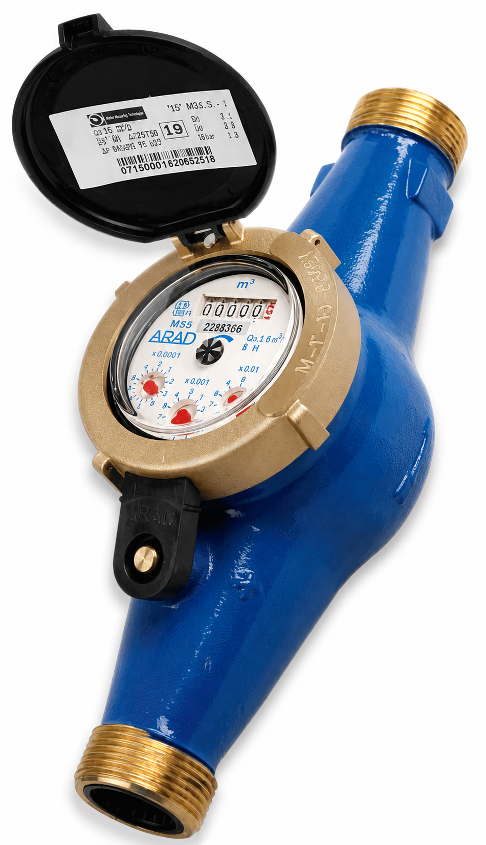 Arad ADM40 MS 40 mm 1-1/2 inch BSP(M) water flow meter 250 lpm 10 bar (145 psi)