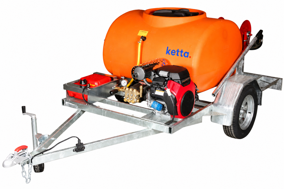 Ketta TW7000 trailer water blaster Honda iGX800 (electric start) with hose and reel 200 bar (3000 psi) 41 lpm - all options