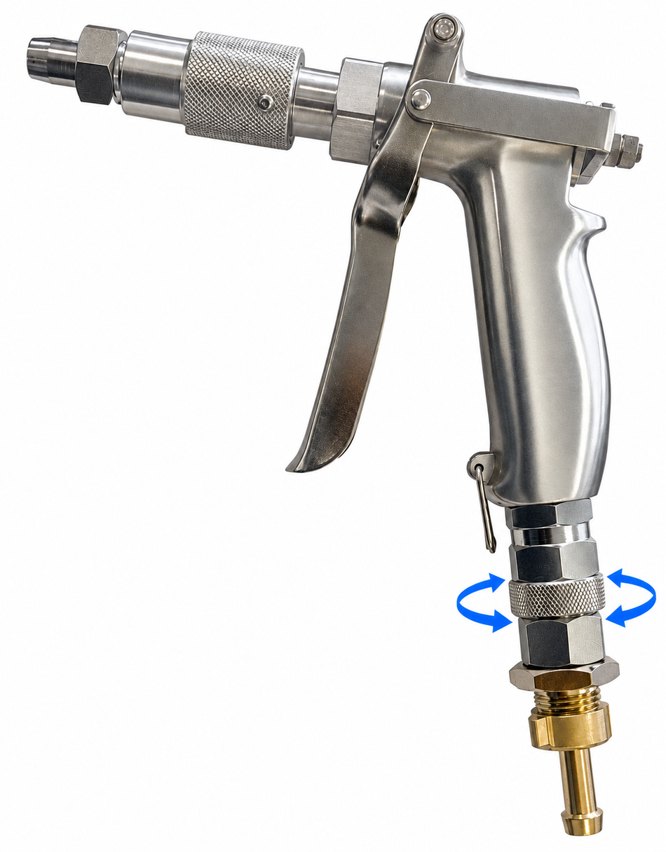 Ketta 855 K-pistol with swivel and 10 mm (3/8 inch) brass hose tail 55 bar (800 psi)