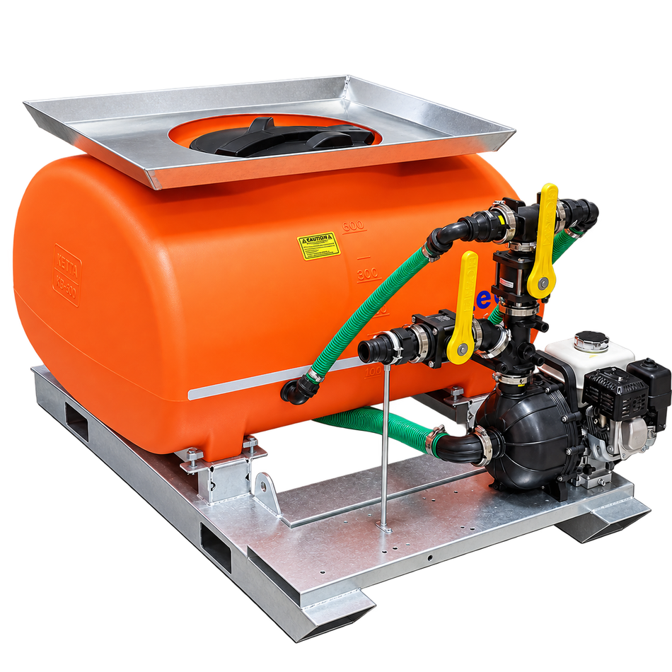 Ketta HD800 series Hydro-seeder 800 litre with galv skid frame Pacer 2 inch pump Honda GX200 5.5 hp and twin bypass tank agitation system