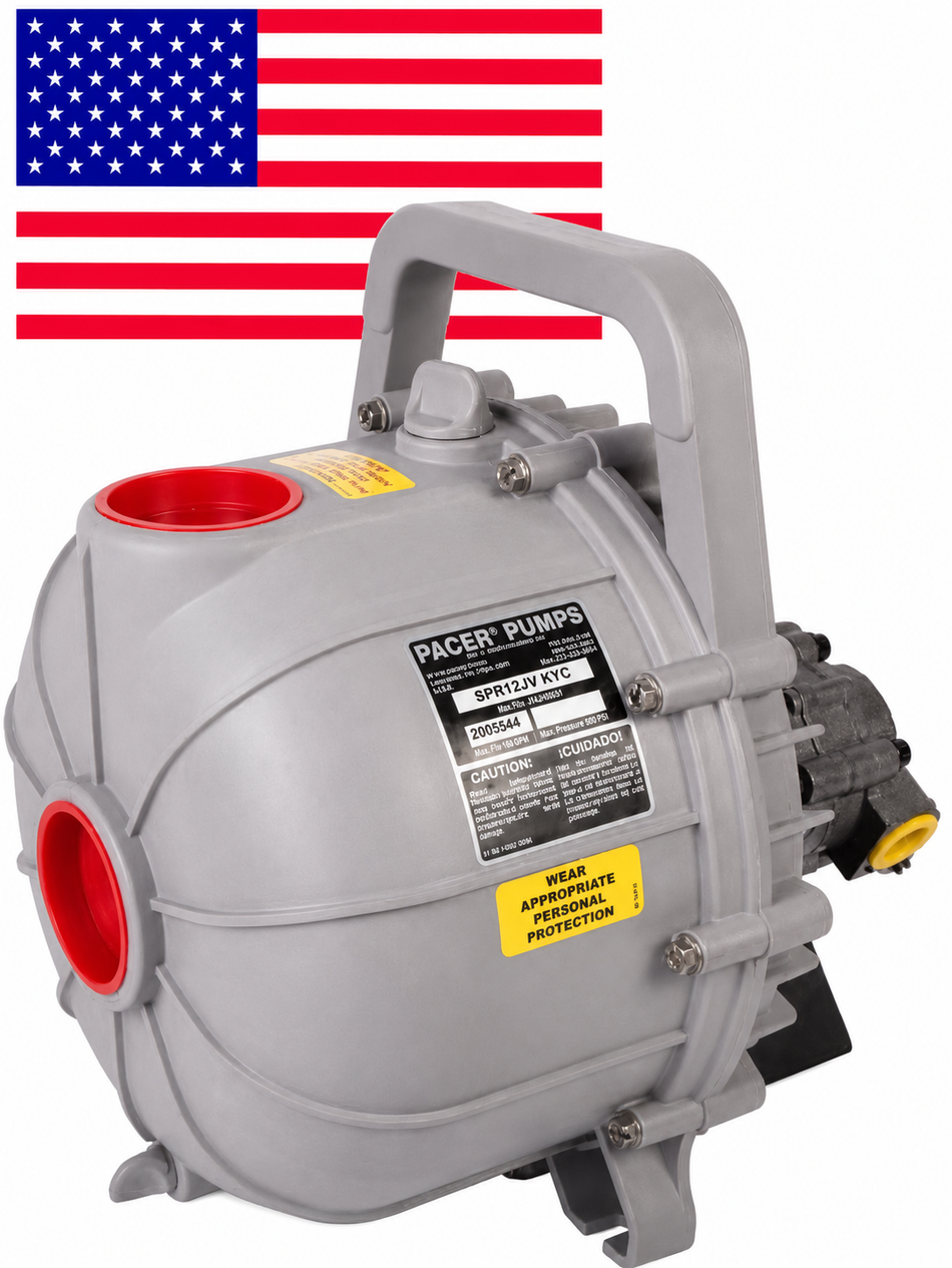 Pacer 2 inch BSP(F) 975 grey hydraulic driven Polypropylene pump (EPDM seals) 871 lpm 25 m head