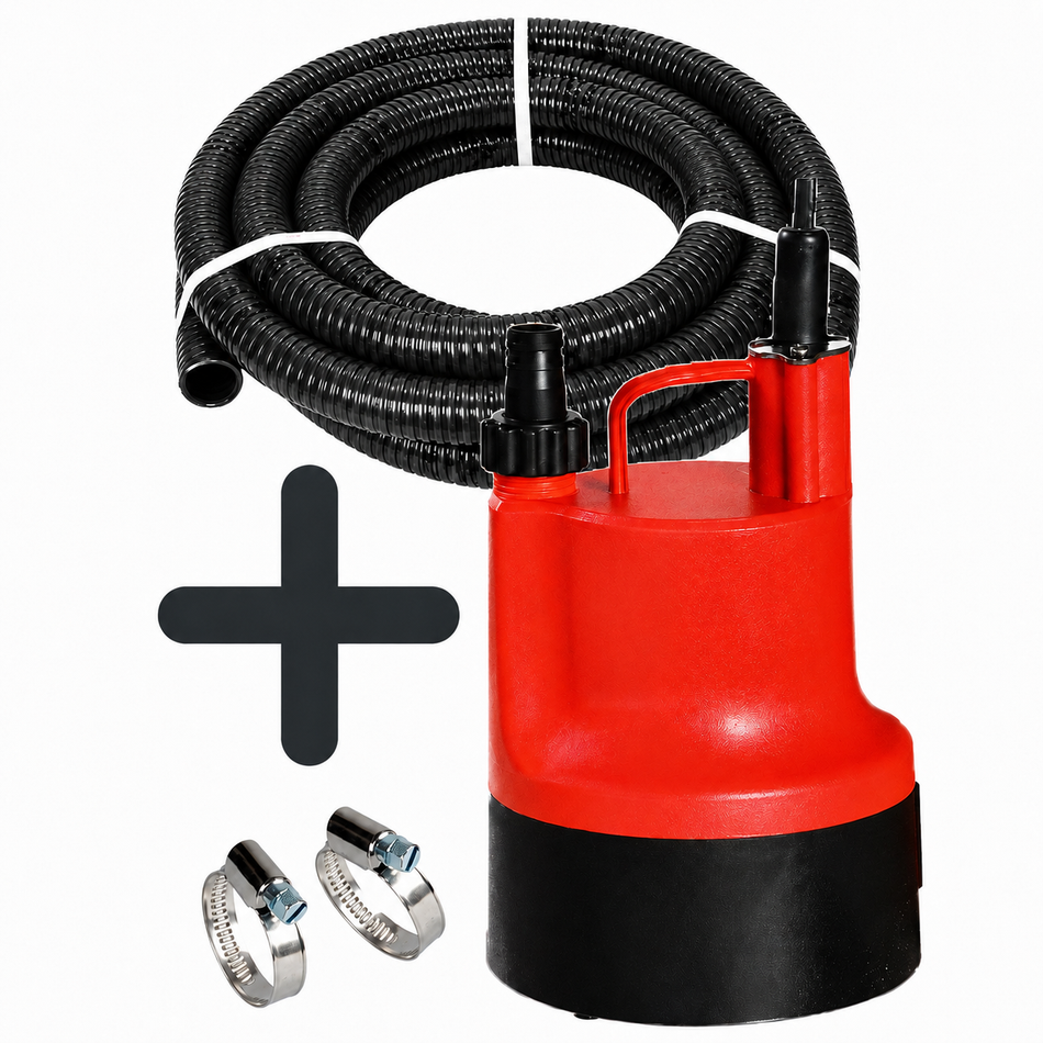 Ketta BPS Puddle Sucker red submersible pump with 19 mm (3/4 inch) hose tail 40 lpm 4.5 m head