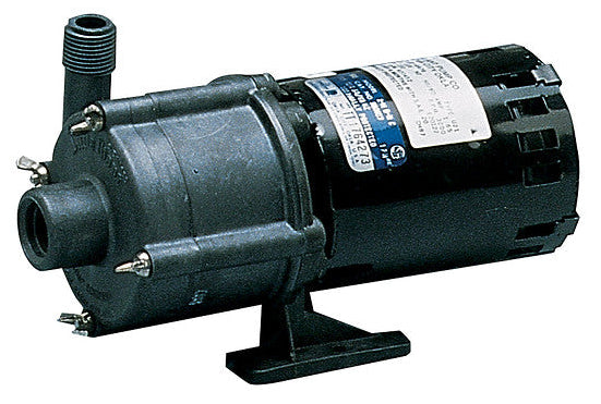 Little Giant 2-MD-HC magnetic drive pump 1/2 inch NPT(M/F) ports 93°C max fluid temperature 230v 1/30 hp 32 lpm