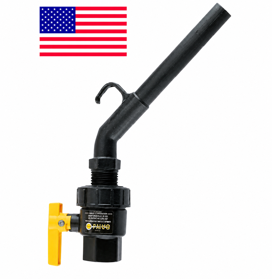 Banjo UVA100FP dispensing nozzle and tap 25 mm 1 inch NPT(F) 200 mm fill spout and hook