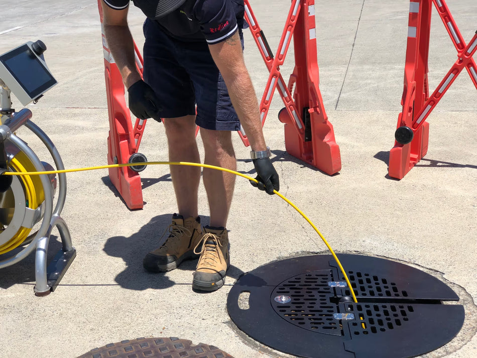 SAM C1-R75 circular non-folding safety grate suits 550 to 650 mm manhole (with 75 mm nylon roller)