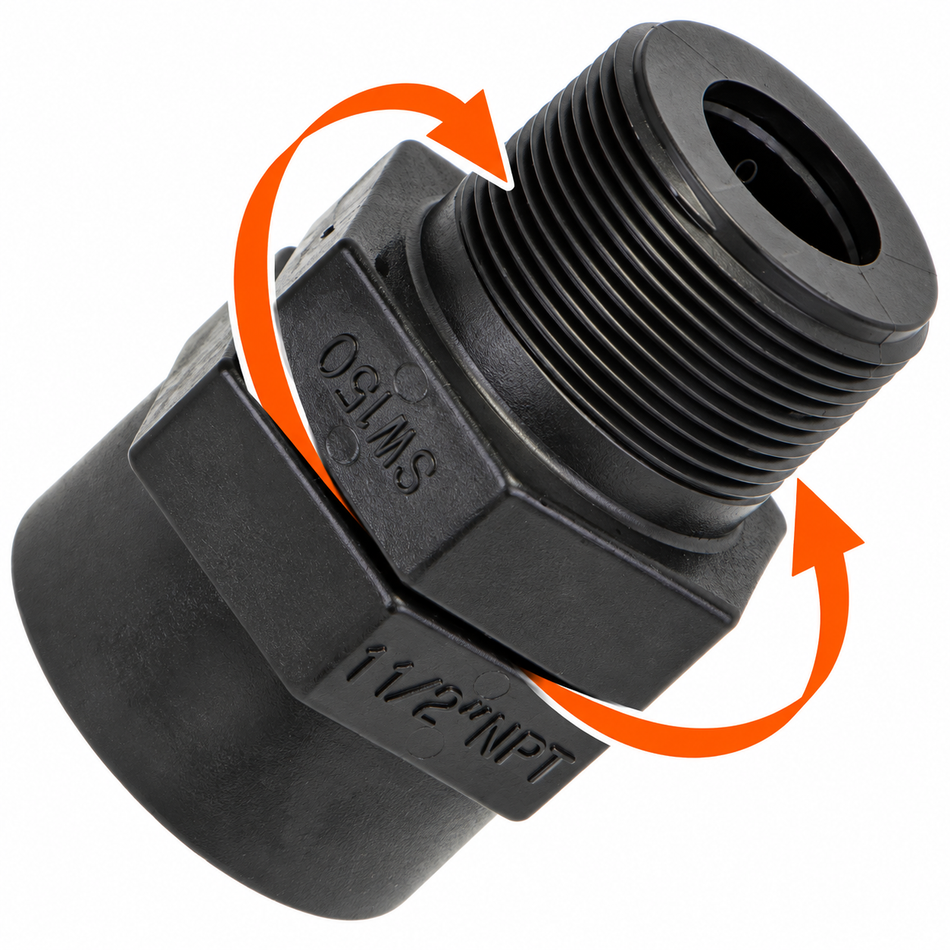 Banjo SW150 in-line swivel joint 40 mm 1-1/2 inch NPT(M/F) 20 bar (300 psi)