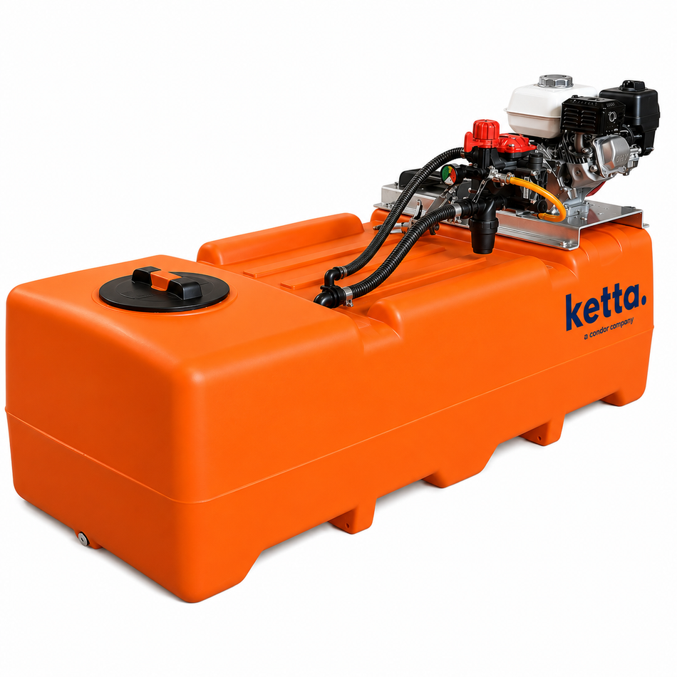 Ketta SpotPro 400 litre sprayer with 30 m hose reel Honda GX series engine 1620 x 710 x 910 mm (L x W x H)