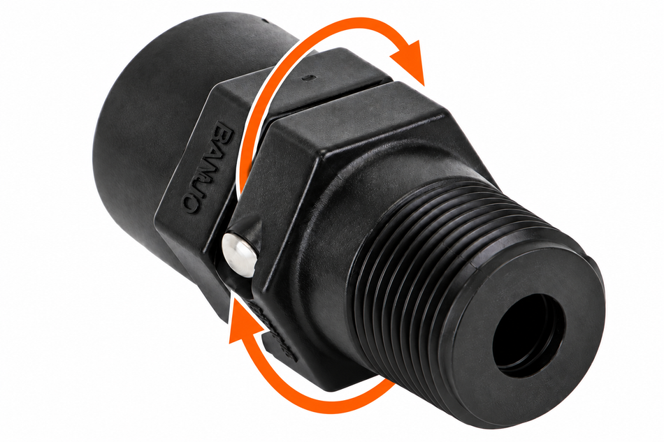 Banjo SW100 poly in-line swivel joint 25 mm (1 inch) NPT(M/F) 10 bar (150 psi)