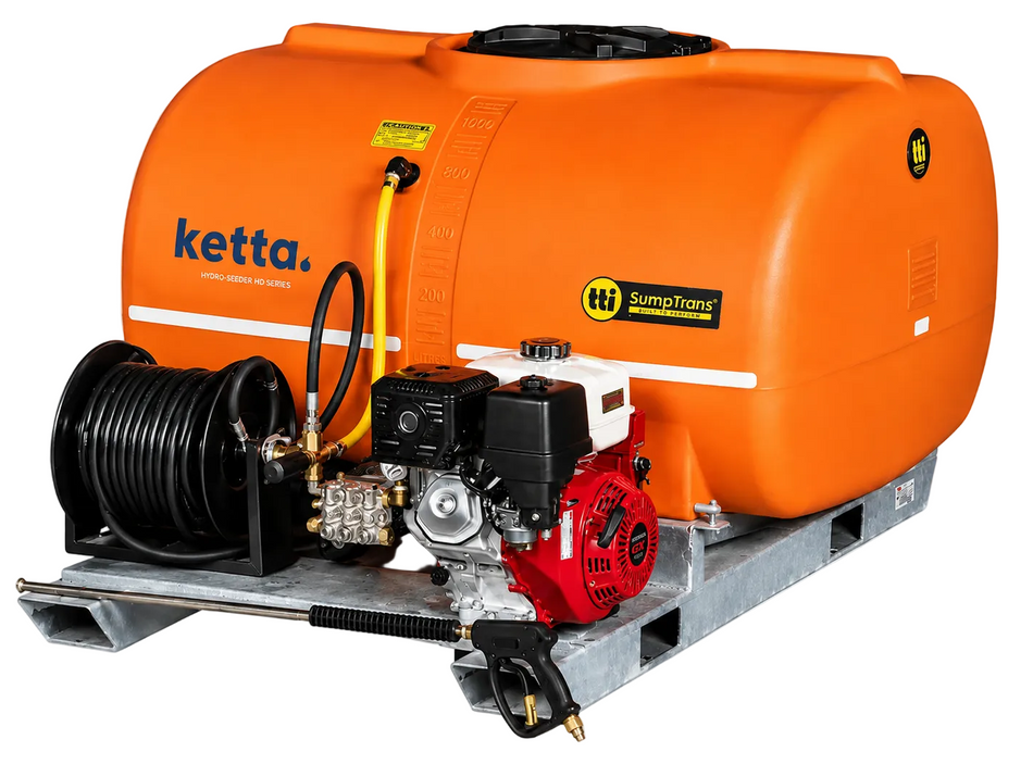 Ketta DrainTracer Skid Mount drain cleaner kit Honda GX engine with drain hose and reel assembly - all sizes