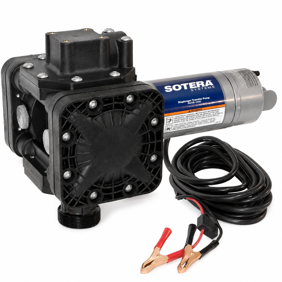 Sotera SS415B 12v diaphragm pump 25 mm 1 inch NPT(F) Santoprene diaphragms EPDM seals 49 lpm 1.0 bar (15 psi)