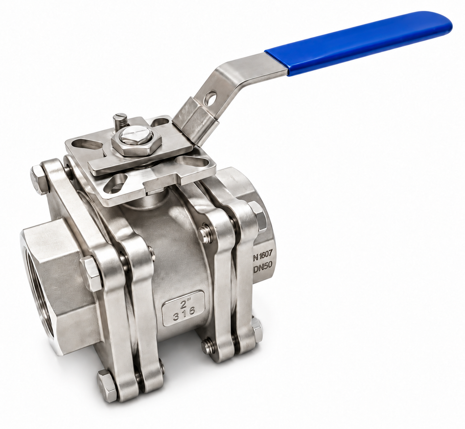 Ketta BLF series stainless steel manual ball valve (fire safe) with BSP/NPT thread options 130 bar (1885 psi) - all sizes