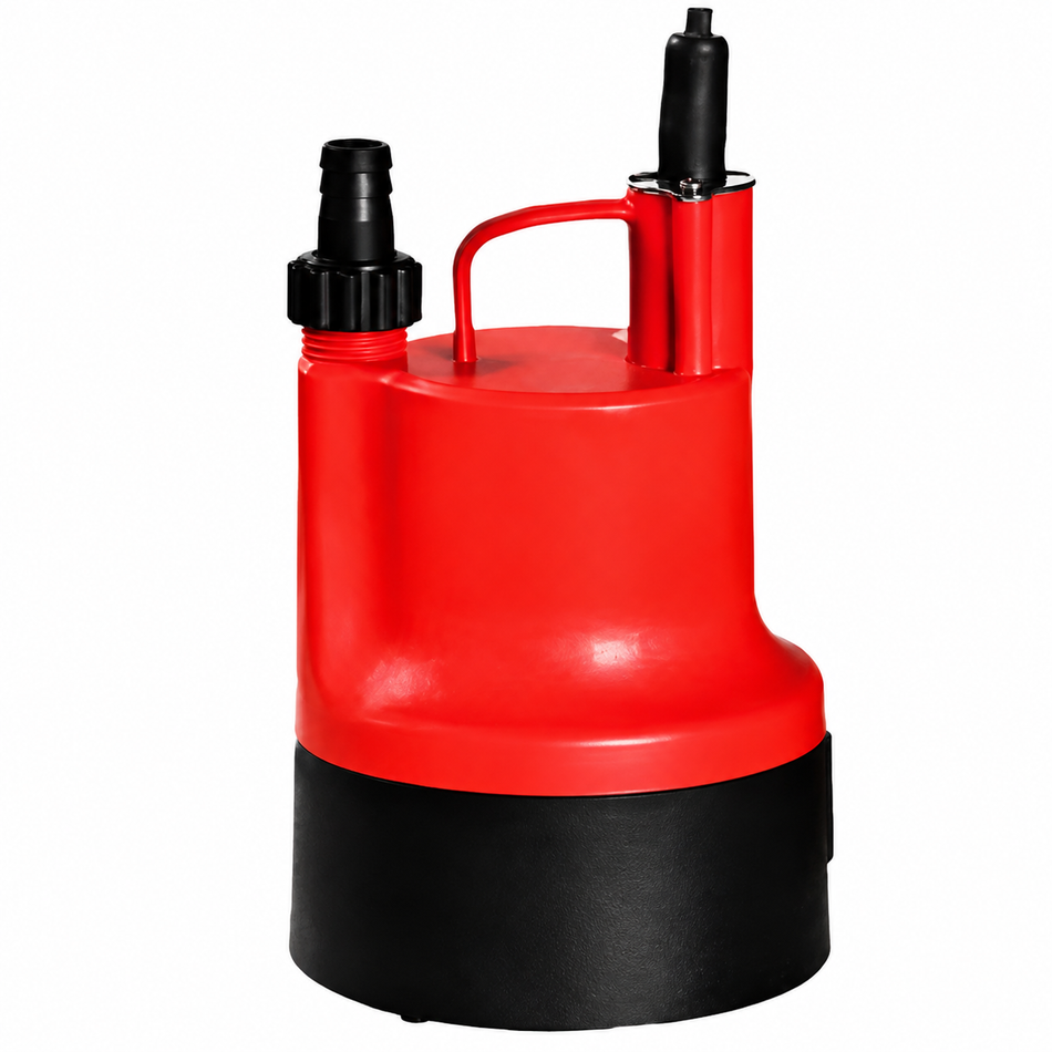 Ketta BPS Puddle Sucker red submersible pump with 19 mm (3/4 inch) hose tail 40 lpm 4.5 m head