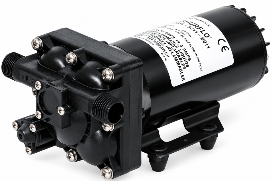 Shurflo 12v diaphragm pump 5059-1311-D011 M1/2 inch ports 20 lpm 4.1 bar (60 psi)