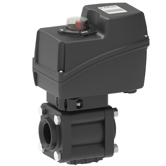 Arag 853 series 25 mm 1 inch BSP(F) 12v electric ball valve with manual override on/off switch 230 lpm 12 bar (174 psi) max