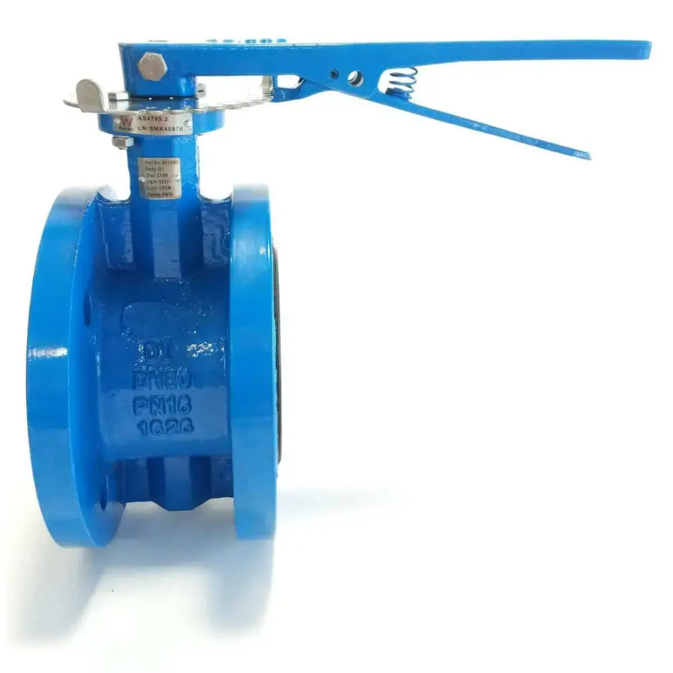 Ketta BFDD series butterfly valve with manual lever ductile iron double flanged -10°C to 90°C (40°C potable) 16 bar (232 psi) - all sizes