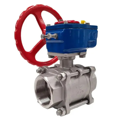 Ketta BLS series 316 stainless steel ball valve (gearbox operated) with BSP/NPT thread options -20°C to 180°C 63 bar (914 psi) - all sizes