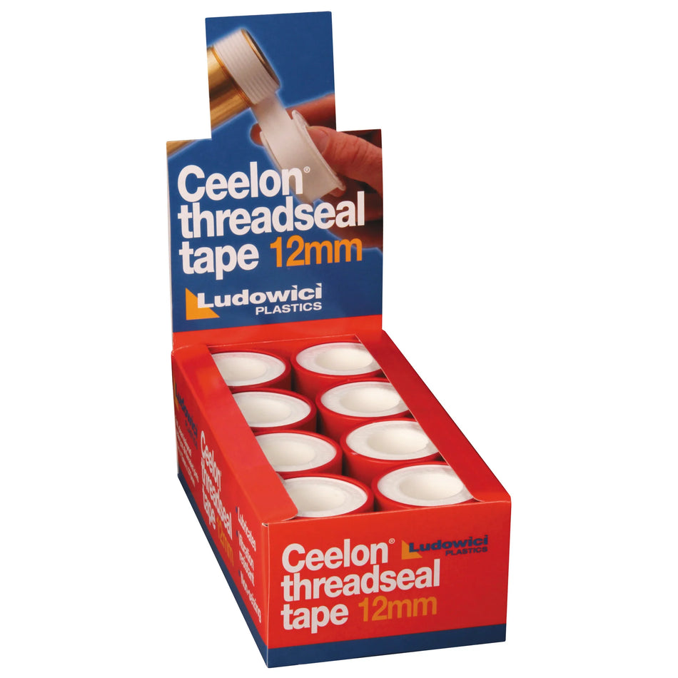 Ceelon thread tape Teflon PTFE 12 mm (1/2 inch) - 1 x carton of 24 rolls