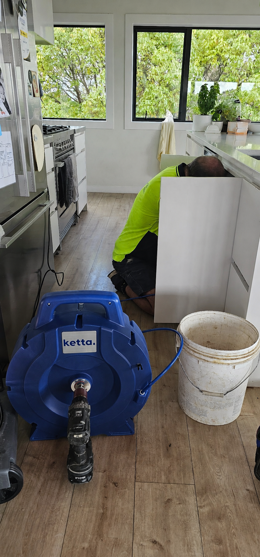 Ketta K-506 portable high-speed drain cleaner (drill not included) with 16 m cable for pipes 32 to 50 mm diameter up to 15.3 m long