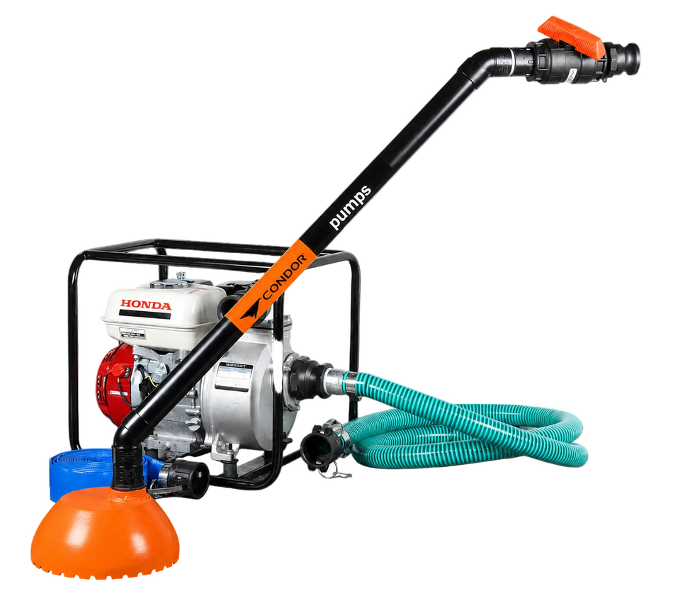 Ketta TR1000 farm trough cleaner kit with Honda semi trash pump and hose kit