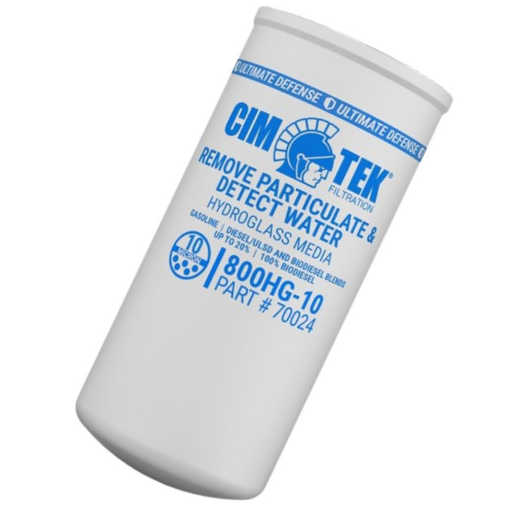 Cim-Tek 800HG-10 HydroGlass fuel filter element part # 70024 remove particulate and detect water 10 micron 151 lpm (40 gpm)