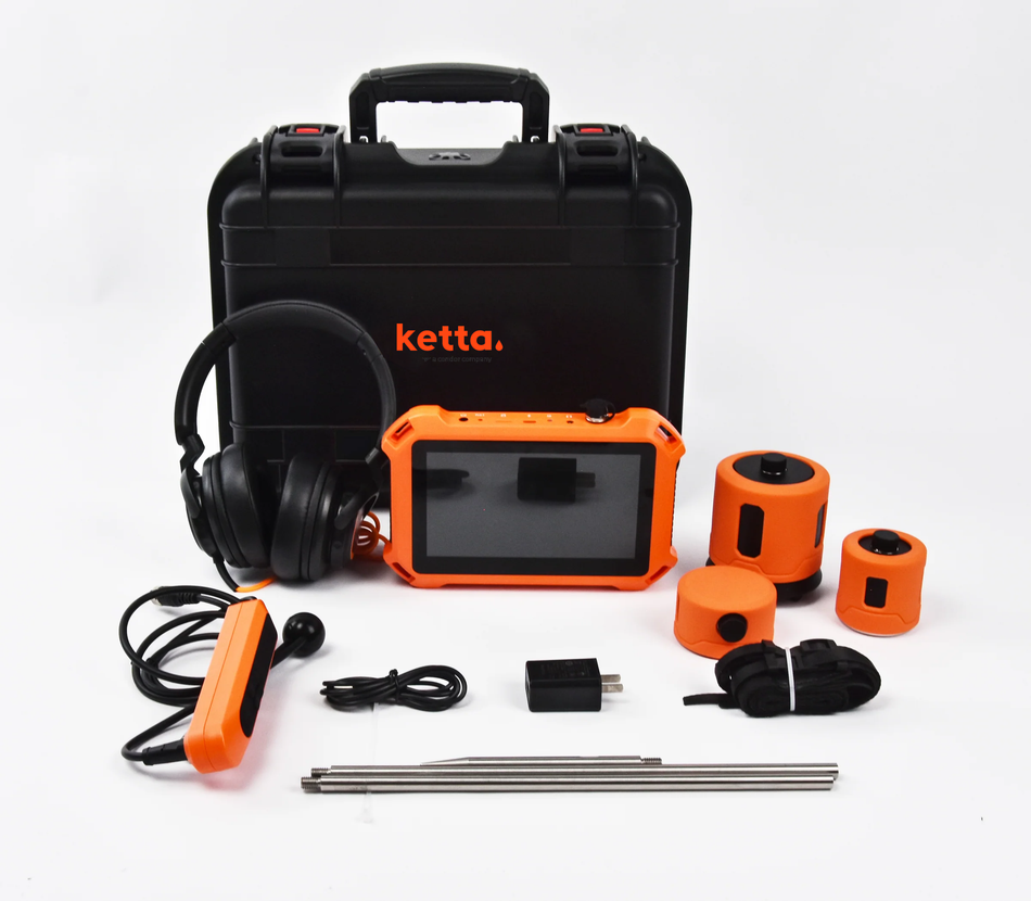 Ketta DT125C New Generation leak detector kit - for indoor and outdoor use pressure pipeline leak detection (for up to 3 m underground)