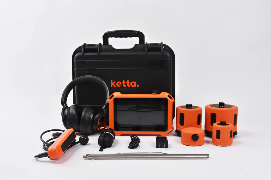Ketta DT125D New Generation leak detector kit - for indoor and outdoor use pressure pipeline leak detection (for up to 6 m underground)